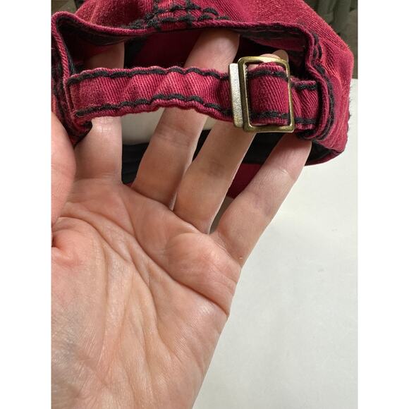 NWT Rockstar Distressed Red Baseball Ball Cap Hat Unisex Size OS Adjustable Soft - Picture 5 of 7